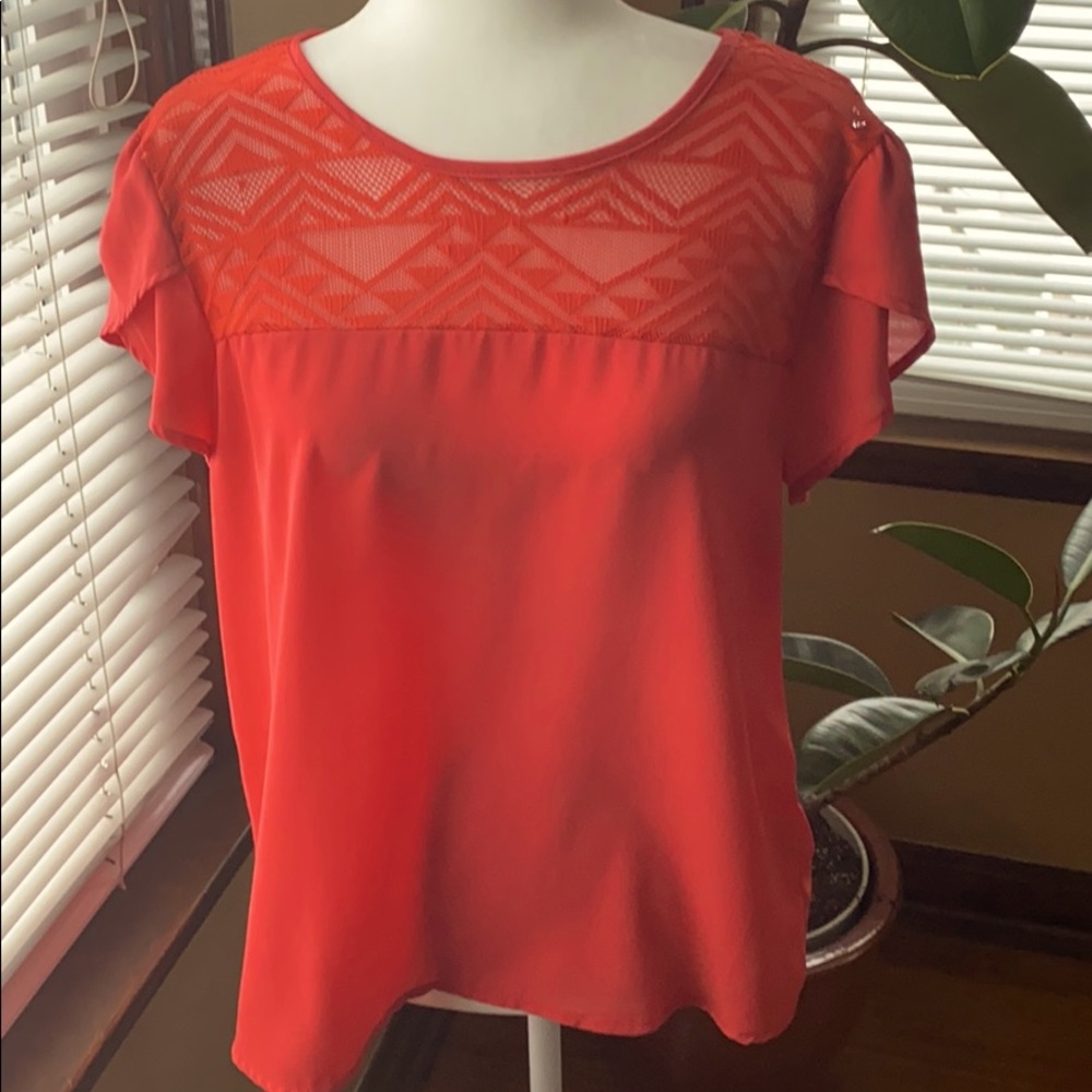 Lily White Tangerine Pretty top sz L